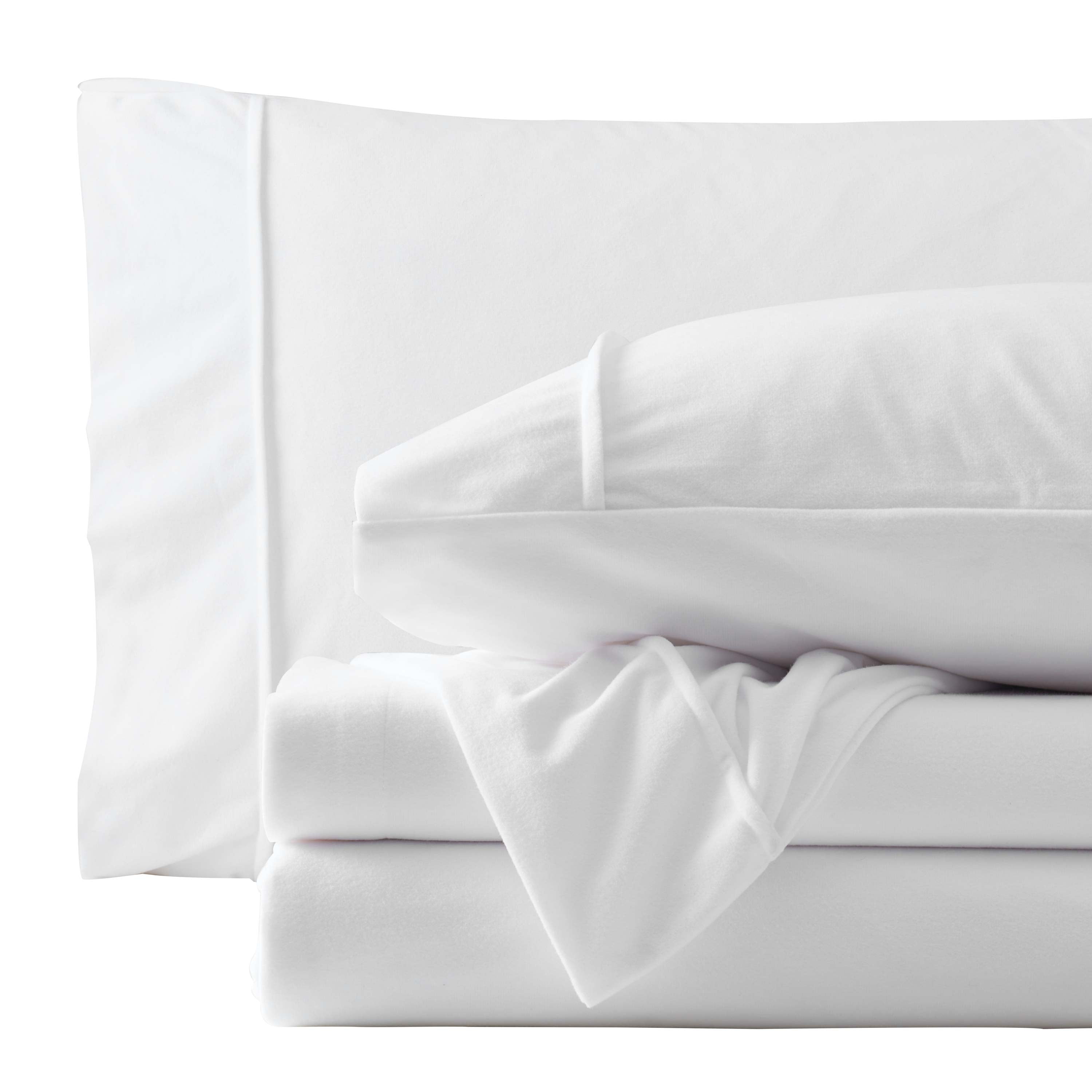 Sweet Home Collection Flannel Sheet Set White King