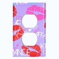 thumbnail image 2 of Metal Light Switch Plate Cover Lipstick Kisses Love Romance Purple LOV004, 2 of 13
