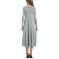 thumbnail image 3 of Nlife Robe Midi Évasée à Manches 3/4 et Col Rond pour Femmes, 3 of 4