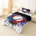 thumbnail image 2 of Erosebridal Baseball Sport Games Twin Comforter Sets,Watercolor Splatter Ink Bedding Set For Boys Teens, Reversible 2 Pieces, 2 of 7