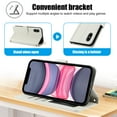 thumbnail image 5 of Allytechgroup Wallet Phone Case for iPhone XR, Built-in Credit Card Slot Shoulder Strap Wrtst Strap PU Leather RFID Blocking Shockproof Full Body Cover for Women Girls, White, 5 of 8