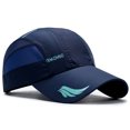 thumbnail image 4 of YAOBAMM Extended Brim Hat Summer Geometric Letter Print Extended Brim Adjustable Baseball Hat Men Women Sports Running Sunscreen Visor Mesh Patchwork Hat, 4 of 7