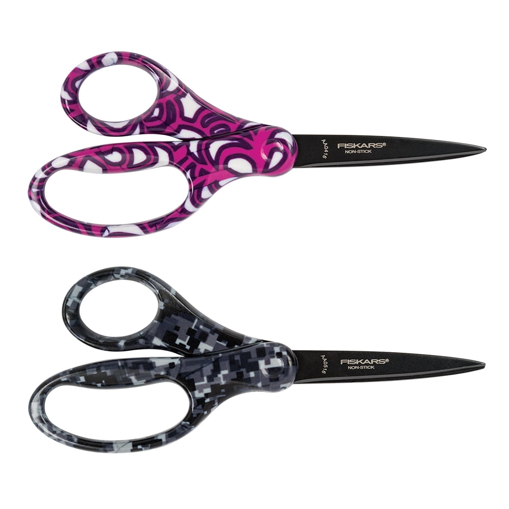 Fiskars 7' Student Scissors, Designer Non-stick (Color May Vary)