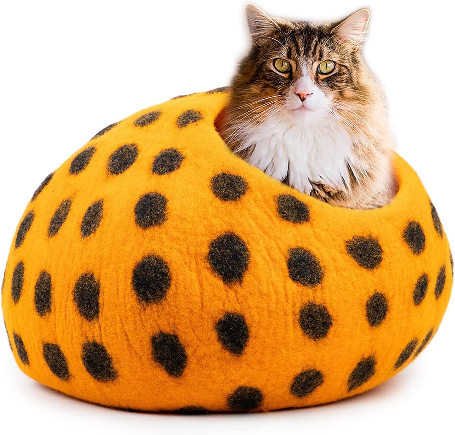 Woolygon Wool Cat Cave Bed Handcrafted from 100 Merino Wool, Eco