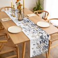 thumbnail image 3 of Grey Brown Leaves Table Runner - 70 Inch Long Summer Botanical Cotton and Linen Blended Dress Scarves Farmhouse Table Runner for Kitchen Dining, Coffee Table, 13" x 70", 3 of 8