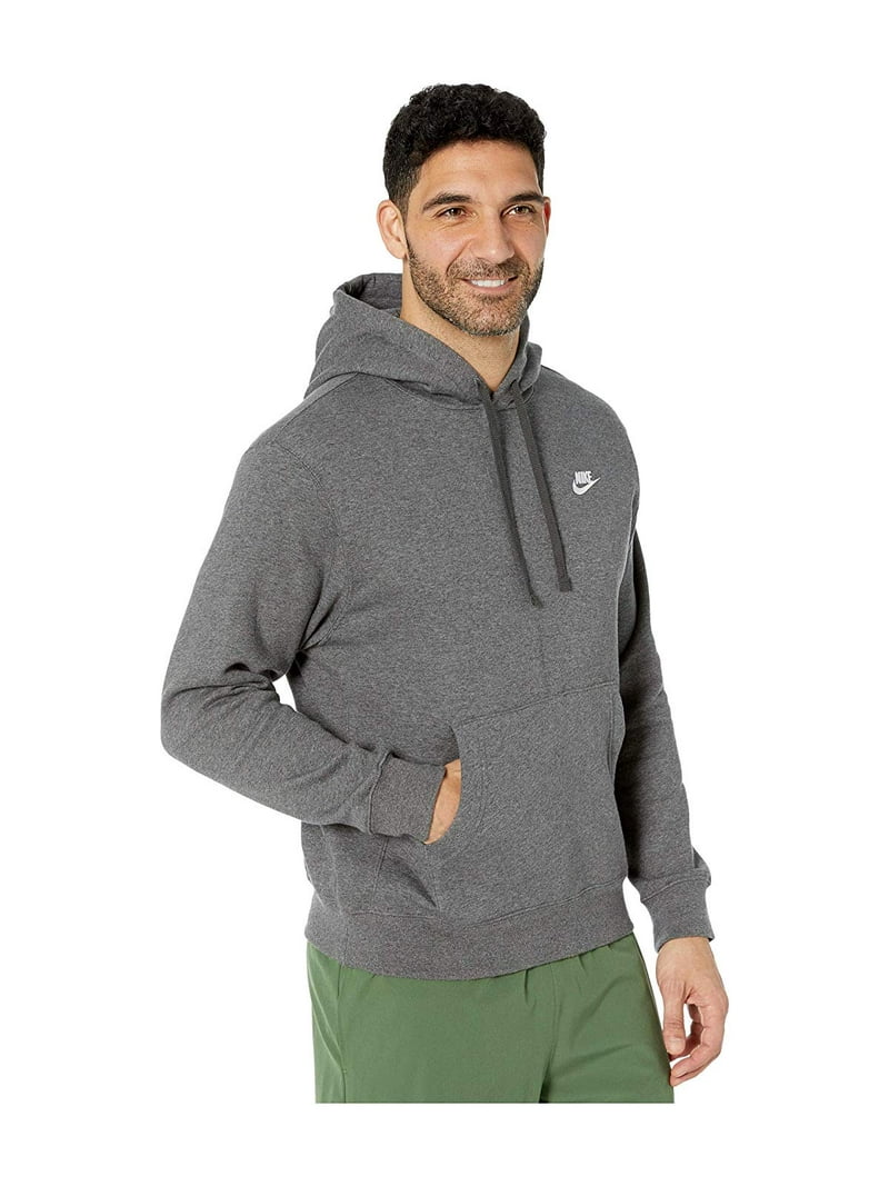 Nike Men's Club Fleece Pullover Hoodie, Charcoal Heather