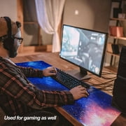 Cmhoo Gaming Mouse Pad Size 27.5x11.8 Thickness 0.12 inches,Premium-Textured Non-Slip Rubber & Waterproof Computer Mousepad with Stitched Edges 70x30 sky06