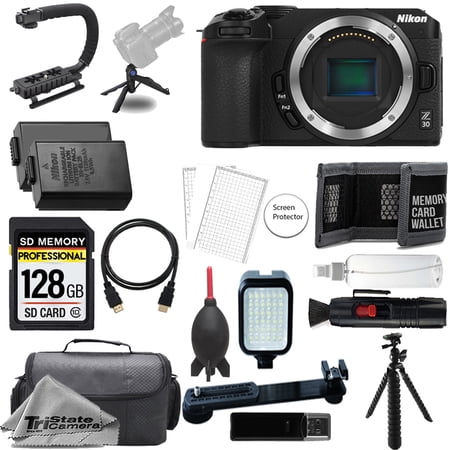 Nikon Z30 Mirrorless Camera + 128GB + Extra Battery+ LED Flash- ULTIMATE Kit