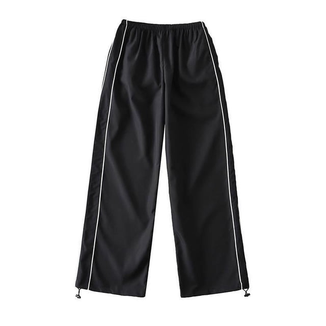 Pantalones de trabajo casuales con costura a rayas de dopamina de estilo de moda para chicas picantes de mujer, pantalones deportivos de pierna recta y cintura alta