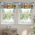 thumbnail image 2 of LALILO Kitchen Curtain Valance Castle Unique Rod Pocket Window Curtain 52"x 18" Set of 2, 2 of 7