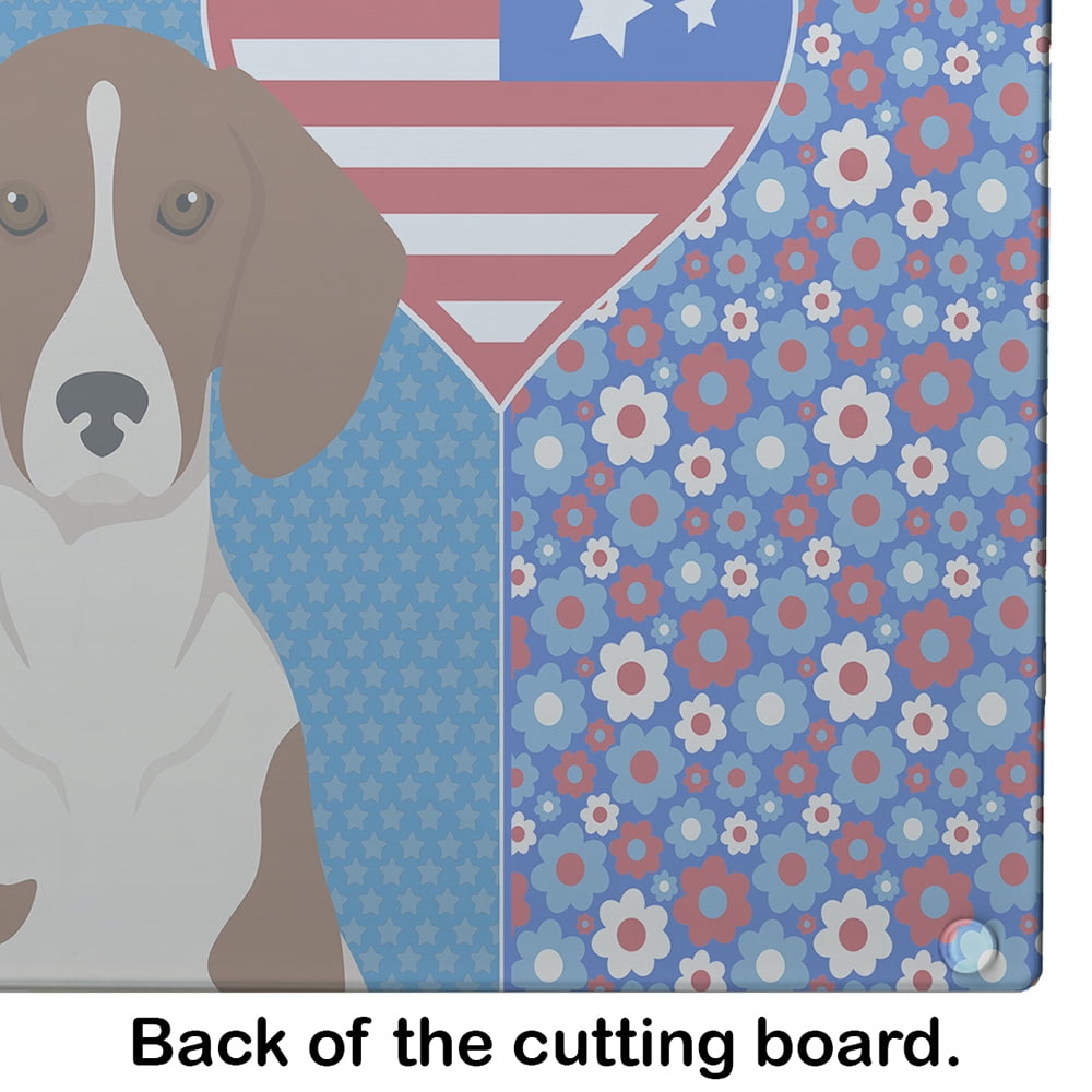 Red Piebald Dachshund Glass Cutting Board Large 12 in x 15 in