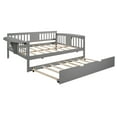 thumbnail image 3 of imerelez Full size Daybed with Twin size Trundle, Wood Slat Support, Gray, 3 of 9