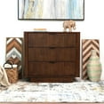 thumbnail image 2 of Carla Mid Century Modern Solid Wood Walnut Nightstand with 3 Drawers, 2 of 7