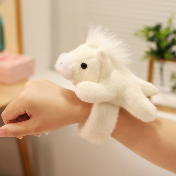 White Pony With A Popping Circle, Pony Plush Toys Gifts