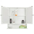 thumbnail image 6 of Hassch 2-Doors Mirrored Cabinet Wall-Mounted Storage Cabinet for Bathroom, White, 6 of 7