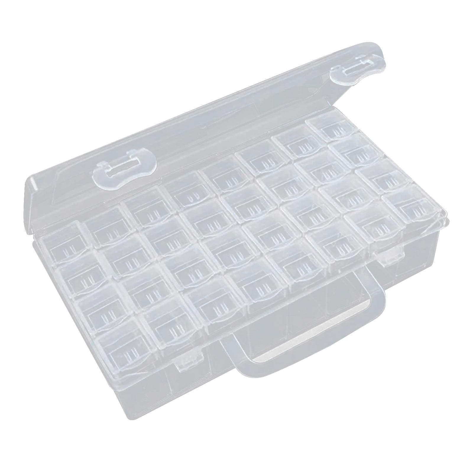 BNNG 5d Diamond Painting Embroidery DIY Tool Accessories Small Transparent Case Square Bottle for Diamond Drill Storage, Removable Clear Plastic Painting Drill Organizer with Snap Shut Lid