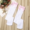 thumbnail image 4 of ITFABS Women's Stocking, Solid Color Bow Top Socks, Over Knee Sheer Stockings, 4 of 7