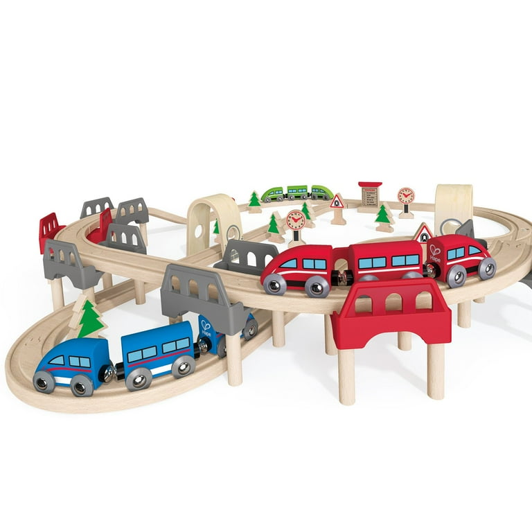Hape high and store low railway set