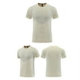 thumbnail image 2 of USNSM Men's Solid Color Short Sleeve UPF 50+ T-Shirt Quick Dry Rash Guard Athletic Running Swim Top Tee Performance Water Shirts Beige L, 2 of 8