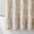 thumbnail image 3 of REGALWOVEN Faux Linen Shower Curtain, Leaf Print Bath Shower Curtain Sets with Hooks Green 71"W x 71"L, 3 of 5