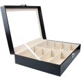 thumbnail image 3 of Estuche organizador y expositor para gafas de sol Eye Gear Vault: piel sintética resistente a la humedad, parte superior de acrílico transparente, estuche para guardar joyas y gafas de sol para, 3 of 6