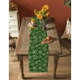 thumbnail image 5 of Green Snowflake Christmas Burlap-Cotton Table Runner 70 Inches Long,Xmas Snowflake Vintage Farmhouse Table Runners,Outdoor Dining Tablecloths Decor for Baby Shower Party Wedding 13x70, 5 of 9
