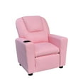 thumbnail image 3 of PU Leather Kids Recliner Chair,Toddler Armrest Sofa Couch with Cup Holders,Headrest and Adjustable Footrest,Recliner Chair for Boys Girls,Pink, 3 of 5