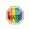 thumbnail image 2 of lettered And lined 12x14 Gold Ornate Wood Framed with Double Matting Museum Art Print Titled - Rainbow Stop Hate, 2 of 4