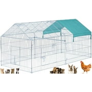 Large Galvanized Steel 71" x 30" x 30"H Outdoor Puppies Kitten Run Metal Pet Hutch Enclosure Animal Playpen Waterproof Cover