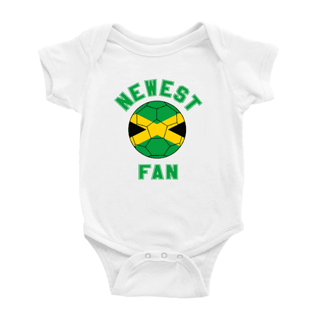 

Newest Jamaica National Soccer Team Fan Cute Baby Bodysuit Romper (White 12-18 Months)