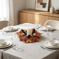 thumbnail image 4 of 10.2" Fall Sunflower & Maple Leaf Candle Ring Wreath, Thanksgiving Tabletop Faux Floral Centerpiece with Mini Pumpkins & Pinecones, Autumn Harvest Pillar Candle Holder Decoration, 1 Pack, 4 of 7