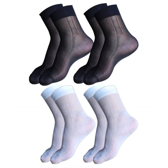 TELOLY 2026 New 4Pairs Mens Dress Socks,Sheer Short Stockings Dress Socks for Men 9 12,Summer Light & Breathable Tube Socks,Combination2