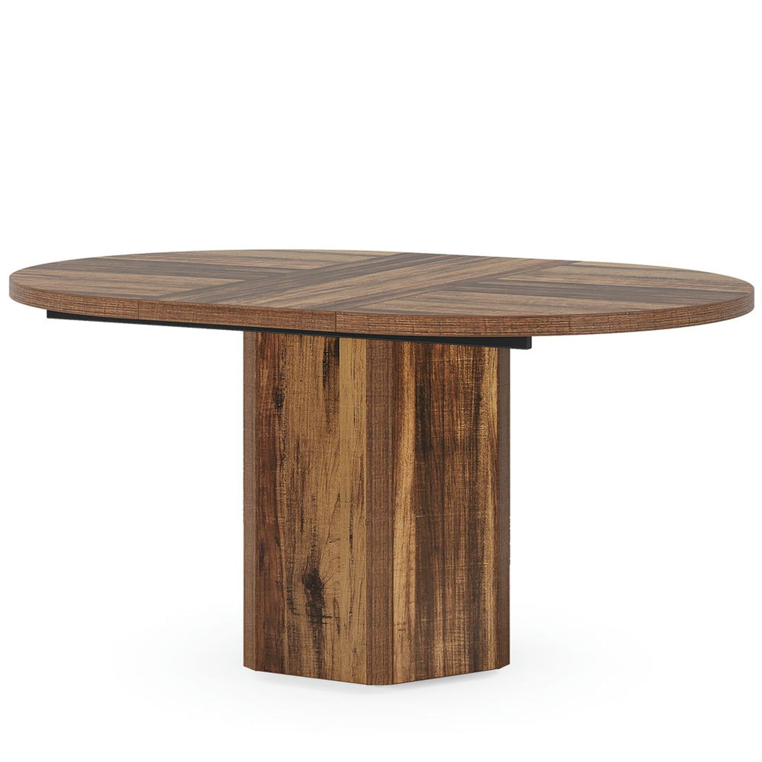 Demi Bonn 55" Oval Conference Room Tables for 6 People, Modern Duty Study Writing Gaming Table for Home Office, Small Meeting Room Table, Brown