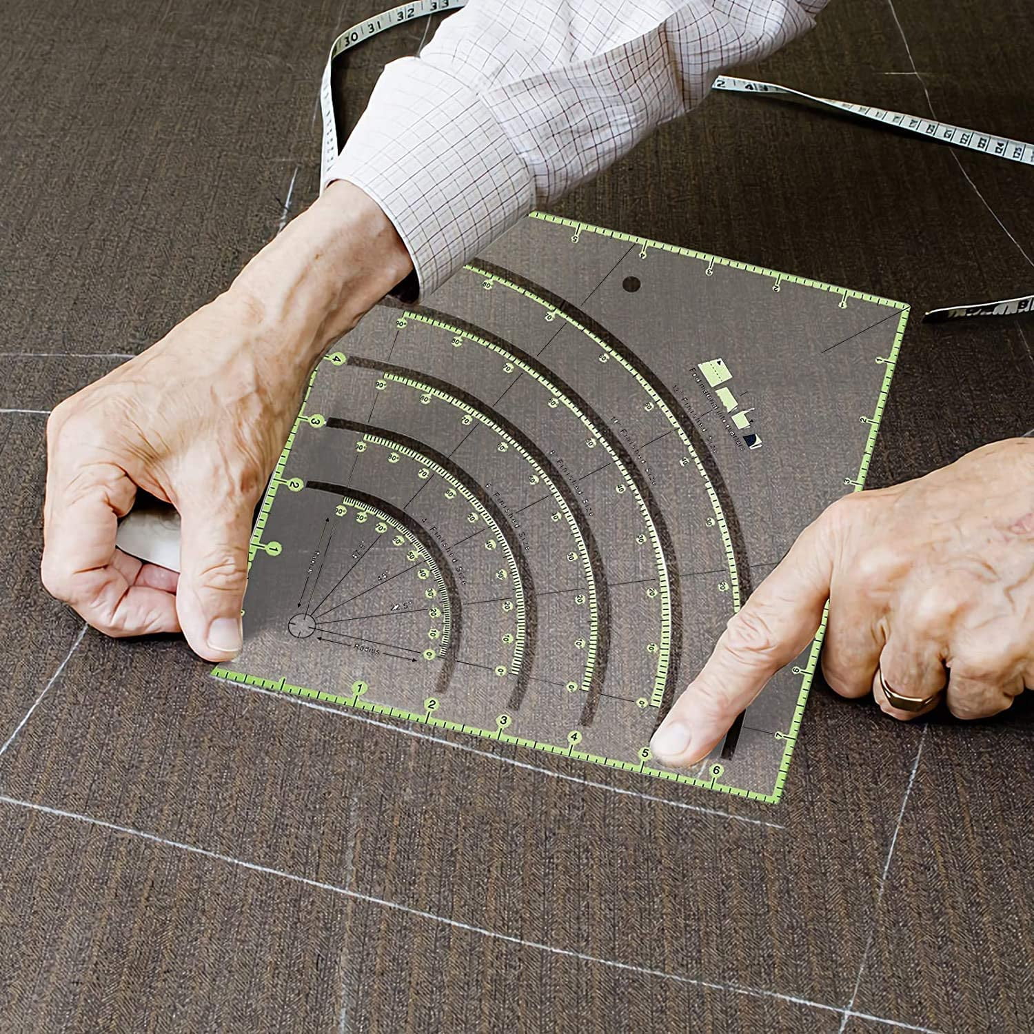 Modèle De Quilting Clair Quilt Acrylique Fournit Patchwork Outil Cercle Règle Ronde 8inch