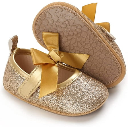 

Baby Girl Mary Jane Flats Shoes Non Slip Soft Sole Infant Toddler First Walker Wedding Princess Dress Crib Shoes