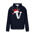 thumbnail image 4 of Yteetum Men's Oversized Christmas Hoodies Christmas Letter Print Drawstring Pullover Hooded Sweatshirts Mens Casual Christmas Print Loose Long Sleeve Hoodies Xmas Hooded Sweatshirt Fall Clothes, 4 of 5
