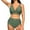 Green, variant on Lovskoo 2024 Women's Swimsuits 2 Piece Sleeveless Trendy Top and Pants Split Bathing Suit Brown-L