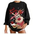 thumbnail image 1 of Chandail en Molleton de Noël pour Femmes Imprimé Mode Pull à Manches Longues Fermeture Cardigan Vacances Xmas Veste Mi-Longue Col Rond Pull Chaud, 1 of 6