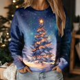 thumbnail image 6 of Futezty Women Christmas Tree Sweatshirt 3D Print Graphic Xmas Sweaters Crewneck Long Sleeve Shirt Pullover, 6 of 7