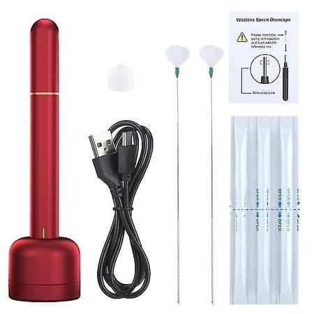 Ear Camera Red 3.9mm Wifi Visible Ear Cleaner Endoscope Wireless Digital Otoscope Nose ...
