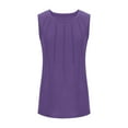 thumbnail image 6 of XFLWAM Womens Summer Tank Tops Pleated Crew Neck Sleeveless Tops for Women Casual Flowy Blouse, 6 of 8