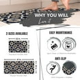 thumbnail image 2 of Set of 2 Carmen Printed Kitchen Floor Mats - Black & Beige Tile Design - Ideal for Homeowners & Renters - Double the Style & Convenience, 2 of 5