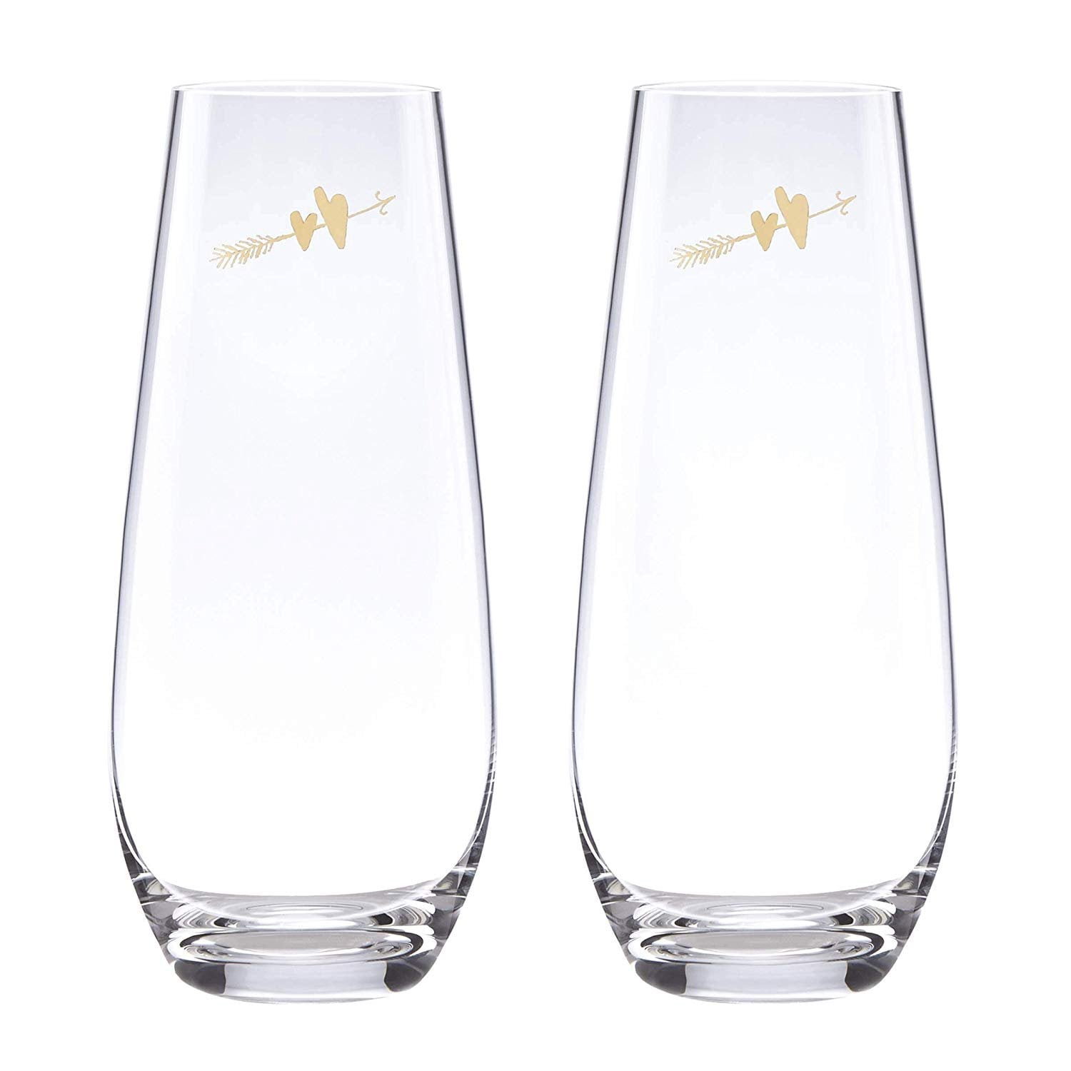 kate spade new york Two Hearts Stemless Champagne Glasses, Pair
