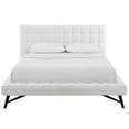 thumbnail image 5 of Modway Julia Queen Biscuit Tufted Performance Velvet Platform Bed in White, 5 of 7