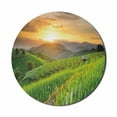 thumbnail image 1 of Country Mouse Pad for Computers, Landscape of Rice Farm Terrace During Sunset in Thailand Image Photograph Print, Round Non-Slip Thick Rubber Modern Mousepad, 8" Round, Multicolor, by Ambesonne, 1 of 2