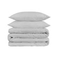 thumbnail image 2 of 1200-Thread Count 100% Egyptian Cotton Solid Duvet Cover & Pillow Shams, 3-Piece Duvet Cover Set by Blue Nile Mills – Full/Queen, Platinum, 2 of 7