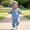 thumbnail image 2 of HAYIMI Toddler Boys Girls Long Sleeve Solid Color Hooded Tops T Shirt Pants Outfit Sets Breathable Clothes Sets, 2 of 9