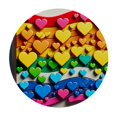 thumbnail image 2 of PIKWEEK  Gay Pride Rainbow Hearts for Valentines Day Round Tablecloth, Fitted Round Table Cloth with Elastic Edge Wipeable Table Protector for Indoor Outdoor Party Picnic, 2 of 7