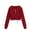 Red, variant on YUGYXL Zip Up Hoodies for Women Cropped Long Sleeve Sweatshirts Jackets Trendy Y2k Crop Tops Teen Girls Clothes White L
