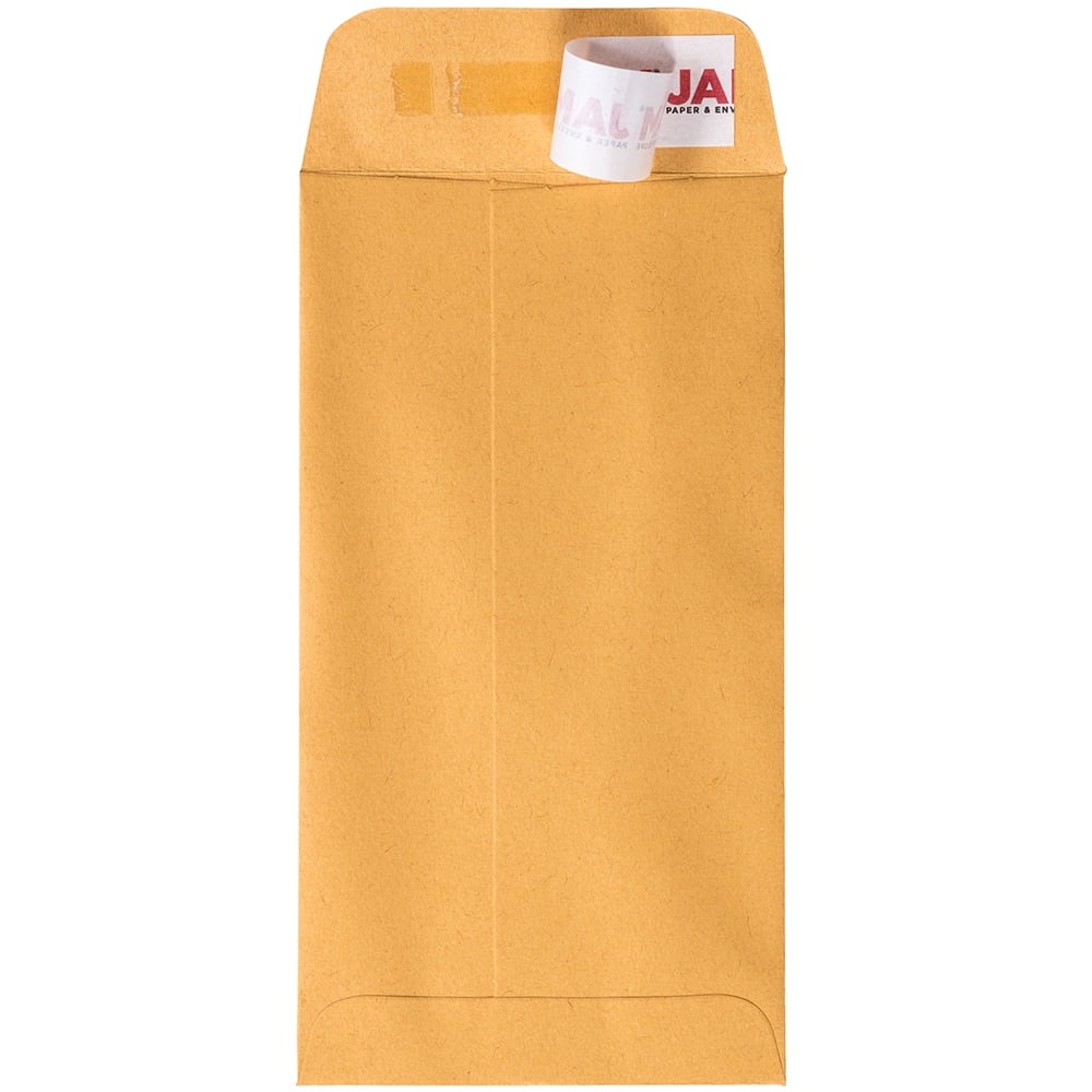 JAM Paper No. 7 Coin Business Envelopes, 3 1/2 x 6 1/2, Brown Kraft Manila, 100 per Pack